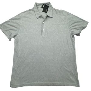 COPY - Buck Mason Polo Shirt Mens XL Silver Blue Linen Blend Pique Short Sleeve…